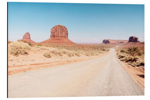 Stampa su alluminio Ovest americano - Strada del deserto dell'Arizona