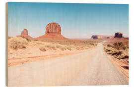 Stampa su legno Ovest americano - Strada del deserto dell&#039;Arizona