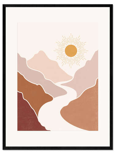 Plakat artystyczny premium w ramie Mountain Landscape with River I