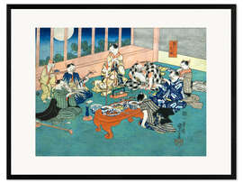 Gerahmter Kunstdruck Katzenbanket