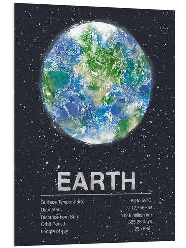 Foam board print Earth