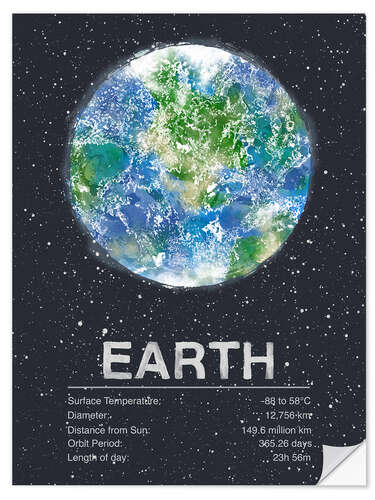 Wandsticker Earth