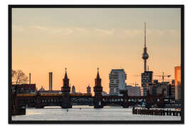 Gerahmter Kunstdruck Berliner Oberbaumbrücke Skyline