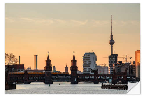 Wall sticker Berlin Oberbaumbrücke Skyline