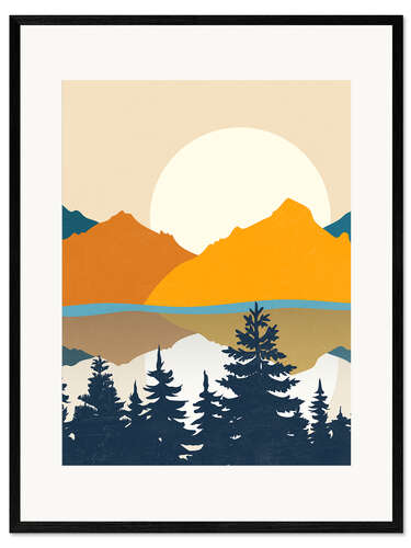 Framed art print Mountain Landscape with Lake