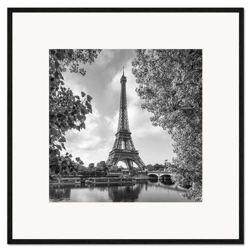 Kunsttryk i ramme Eiffel Tower, monochrome