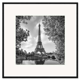 Impression artistique encadrée Tour Eiffel, monochrome