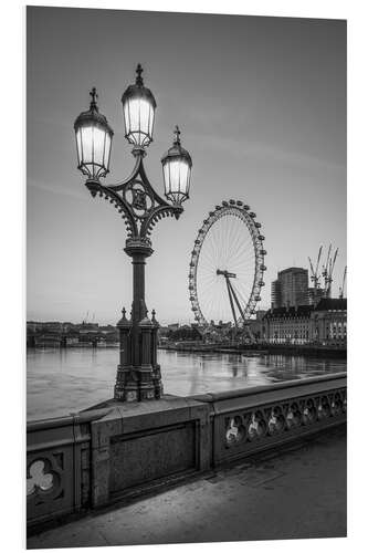 Foam board print London Eye, monochrome