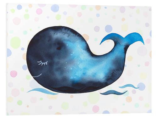 Foam board print Sleeping Baby Whale