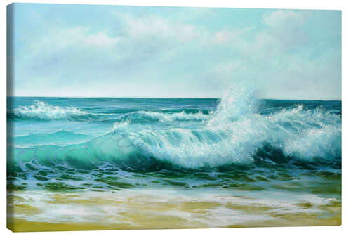 Canvas print Wave near the coast