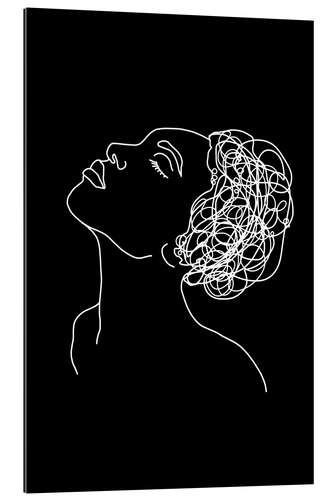 Tableau en plexi-alu Line Art Woman Black And White