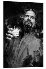 Cuadro de plexi-alu El gran Lebowski, blanco y negro