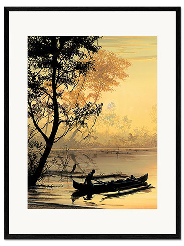 Impression artistique encadrée Par la rivière