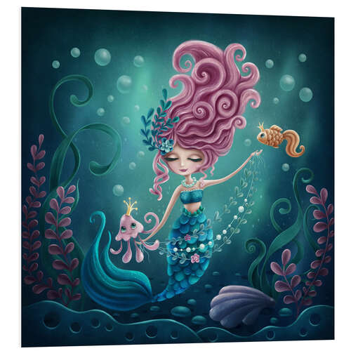 Foam board print Cute mermaid