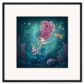Framed art print Cute mermaid