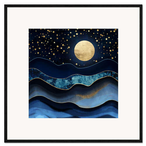 Gerahmter Kunstdruck Goldener Mond