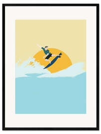 Ingelijste kunstdruk Surfer