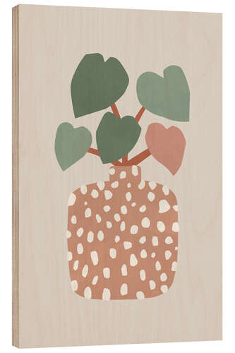 Wood print Terrazzo & Heart Plant