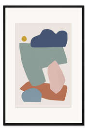 Gerahmter Kunstdruck Collage Pastel I