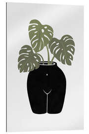 Gallery print Vase with monstera leaves