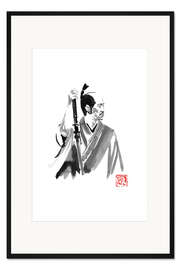Gerahmter Kunstdruck Samurai, wartend