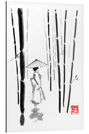 Magnettafel Geisha im Bambuswald