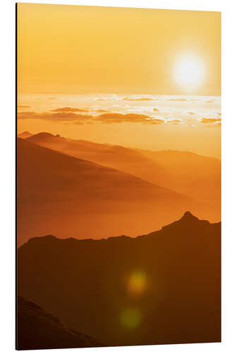 Cuadro de aluminio Montaña Pico Ruivo al atardecer