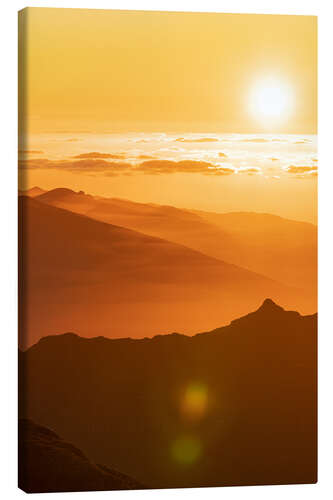 Stampa su tela Monte Pico Ruivo al tramonto