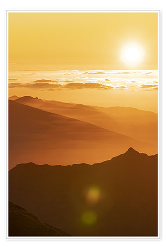 Poster Pico Ruivo mountain at sunset