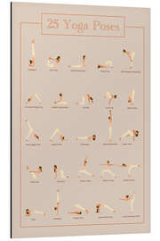 Aluminium print 25 Yoga Poses