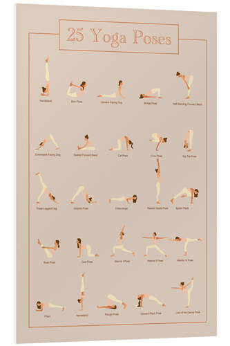 Foam board print 25 Yoga Poses