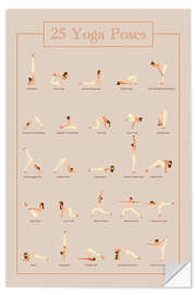 Selvklebende plakat 25 Yoga Poses