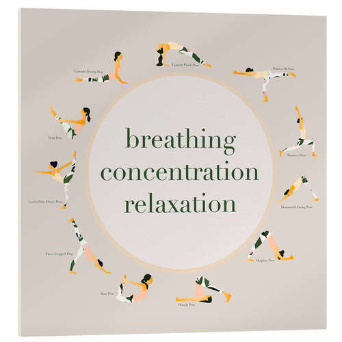 Akryylilasitaulu Yoga - breathing concentration relaxation