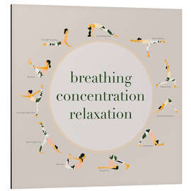 Magnettafel Yoga - breathing concentration relaxation