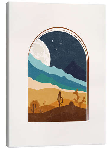 Quadro em tela Paisagem diurna e noturna II