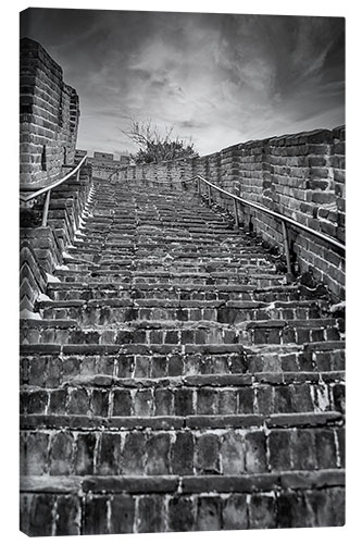 Canvas print Steps on the Great Wall near Mutianyu, China