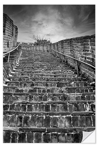 Selvklebende plakat Steps on the Great Wall near Mutianyu, China