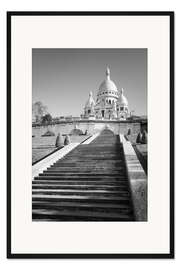 Gerahmter Kunstdruck Basilika Sacré Coeur in Montmartre, Paris