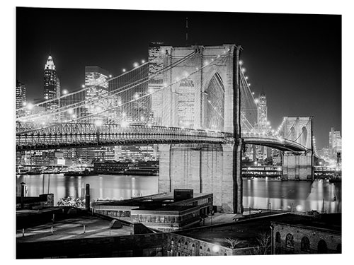 PVC-taulu Historic New York: Brooklyn Bridge at night