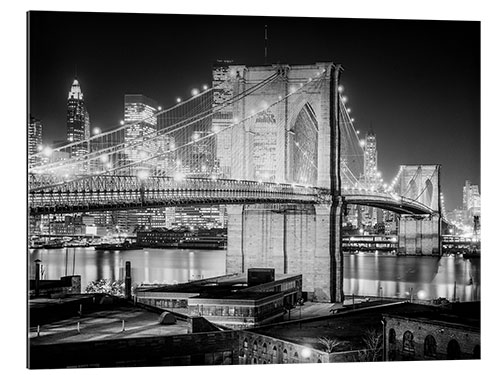 Gallery print Historic New York: Brooklyn Bridge at night