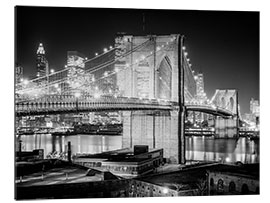 Gallery print Historic New York: Brooklyn Bridge at night