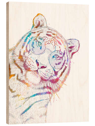 Wood print Summer tiger