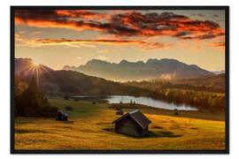 Gerahmter Kunstdruck Sonnenaufgang im Karwendel