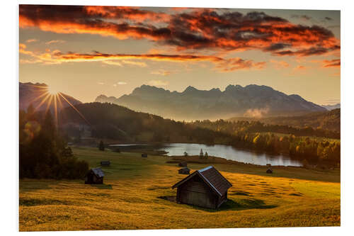 Foam board print Sunrise in the Karwendel