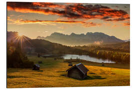 Magnettafel Sonnenaufgang im Karwendel
