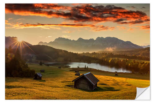 Wandsticker Sonnenaufgang im Karwendel