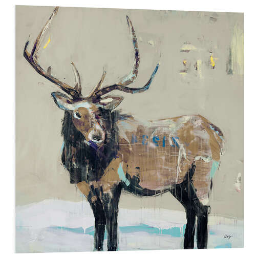 Foam board print Winter elk