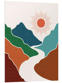 Foam board print Mountain Landscape with River II