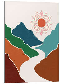 Magnettafel Berglandschaft mit Fluss II