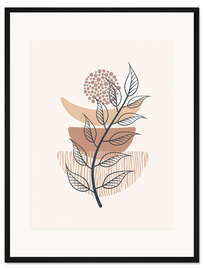 Gerahmter Kunstdruck Mondphasen und Zweig